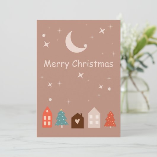 Simple Earth Tone Frohe Weihnachten (Stehend Vorderseite)