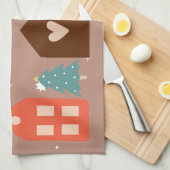 Simple Earth Tone Frohe Weihnachten Geschirrtuch (Viertel Falte)