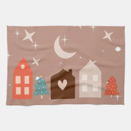 Simple Earth Tone Frohe Weihnachten Geschirrtuch