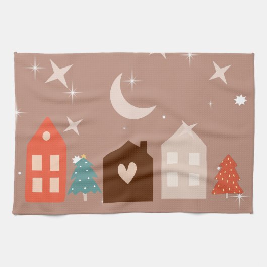 Simple Earth Tone Frohe Weihnachten Geschirrtuch (Horizontal)