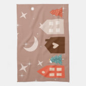 Simple Earth Tone Frohe Weihnachten Geschirrtuch (Vertikal)