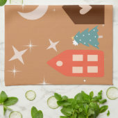 Simple Earth Tone Frohe Weihnachten Geschirrtuch (Gefaltet)