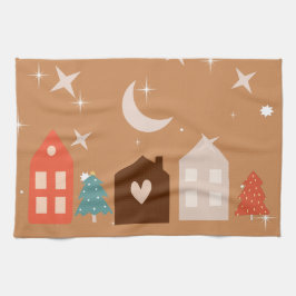 Simple Earth Tone Frohe Weihnachten Geschirrtuch