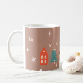 Simple Earth Tone Frohe Weihnachten Kaffeetasse
