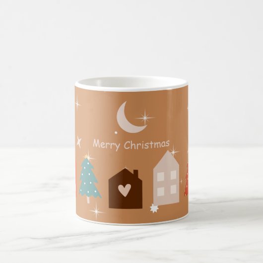 Simple Earth Tone Frohe Weihnachten Kaffeetasse (Mittel)