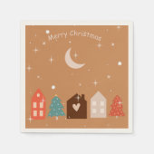Simple Earth Tone Frohe Weihnachten Serviette (Vorderseite)