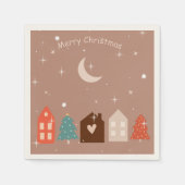 Simple Earth Tone Frohe Weihnachten Serviette (Vorderseite)
