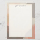 Simple Earth Tones Stationery Paper Briefbogen (Vorne/Hinten)