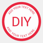 Simple Easy DIY Circular Text & Border Template Runder Aufkleber (Vorderseite)