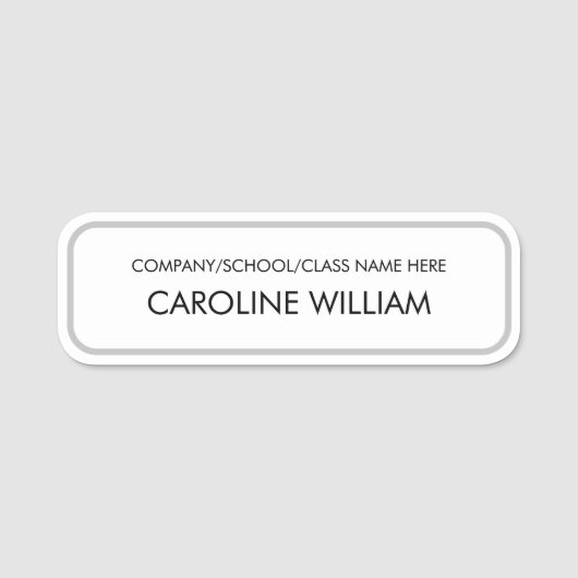 Simple Editable Custom Text Namensschild (Vorderseite)