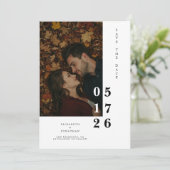 SImple Editable Foto Wedding Save The Date (Stehend Vorderseite)