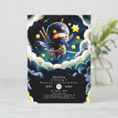 Simple Editable Ninja Birthday Einladung (Stehend Vorderseite)