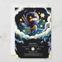 Simple Editable Ninja Birthday