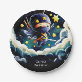 Simple Editable Ninja Birthday Pappteller (Vorderseite)