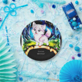 Simple Editable Wolf Birthday Pappteller (Party)