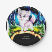 Simple Editable Wolf Birthday Pappteller (Vorderseite)