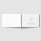 Simple elegance botanical leaves monogram wedding gästebuch (Voll)