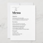 Simple Elegance for Your Wedding Menu Einladung (Vorderseite)