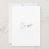 Simple Elegance for Your Wedding Menu Einladung (Rückseite)