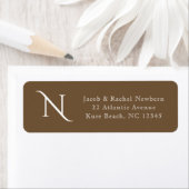 Simple Elegance Monogram Dark Brown Return Address (Insitu)