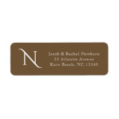 Simple Elegance Monogram Dark Brown Return Address (Vorne)
