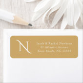 Simple Elegance Monogram Gold Return Address (Insitu)
