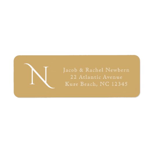 Simple Elegance Monogram Gold Return Address (Vorne)