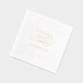 Simple Elegance Romantic Script Classic Wedding Servietten Mit Folie (Links)