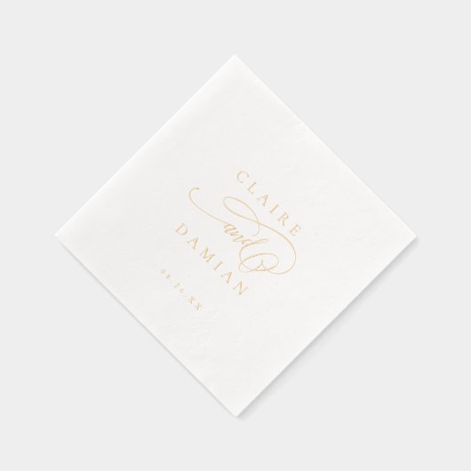Simple Elegance Romantic Script Classic Wedding  Servietten Mit Folie (Rechts)