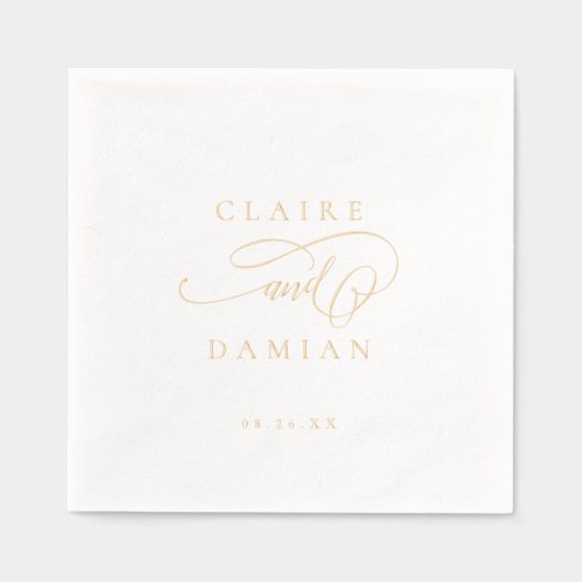 Simple Elegance Romantic Script Classic Wedding  Servietten Mit Folie (Vorderseite)