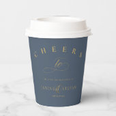 Simple Elegance Wedding Cheers Blue ID1022 Pappbecher (Rückseite)