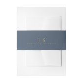 Simple Elegance Wedding Initials Blue ID1022 Einladungsbanderole (Vorderseite Beispiel)