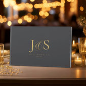 Simple Elegance Wedding Initials Charcoal ID1022 Gästebuch