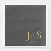 Simple Elegance Wedding Initials Charcoal ID1022 Serviette (Vorderseite)