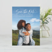 Simple Elegant 4-Photo Calligraphy QR Code (Stehend Vorderseite)