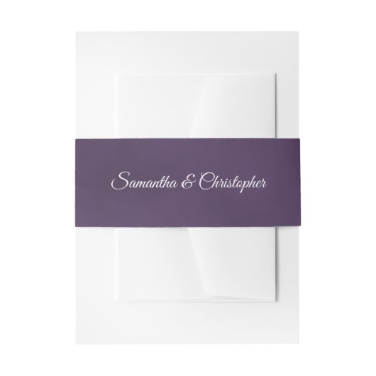 Simple Elegant Amethyst Lila Wedding Einladungsbanderole (Vorderseite Beispiel)