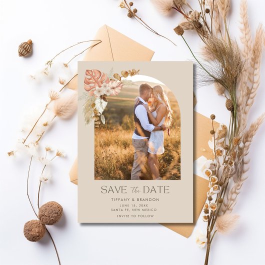 Simple Elegant Arch Foto Boho Wedding Save The Date