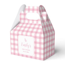 Simple Elegant Baby Pink Gingham Girl Baby Shower