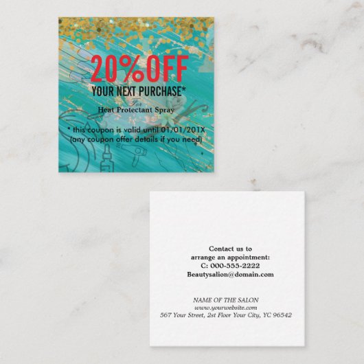 Simple Elegant Beauty Salon Rabattkarte (Vorne/Hinten)