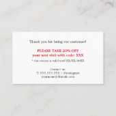 Simple Elegant Beauty Salon Vielen Dank Rabattkarte (Rückseite)