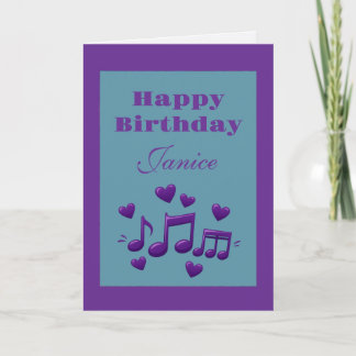 Simple Elegant Birthday Music Notes Birthday Karte