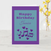 Simple Elegant Birthday Music Notes Birthday Karte (Gelbe Blume)