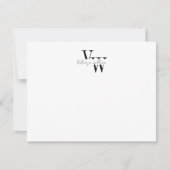 Simple Elegant Black and White Initials Mitteilungskarte (Vorderseite)
