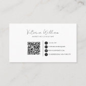 Simple Elegant Black and White Initials  Visitenkarte (Rückseite)