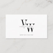 Simple Elegant Black and White Initials Visitenkarte (Vorderseite)