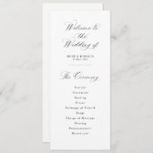 Simple elegant black and white wedding programm (Vorne/Hinten)