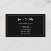 Simple Elegant Black and White with Logo Visitenkarte (Rückseite)