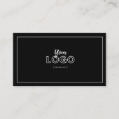 Simple Elegant Black and White with Logo Visitenkarte (Vorderseite)