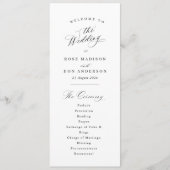 Simple elegant black calligraphy wedding program programm (Vorderseite)