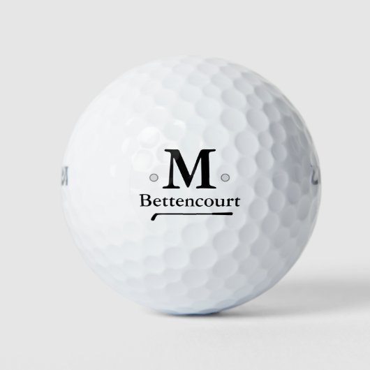 Simple Elegant Black M (custom) Monogram Golfball (Vorderseite)